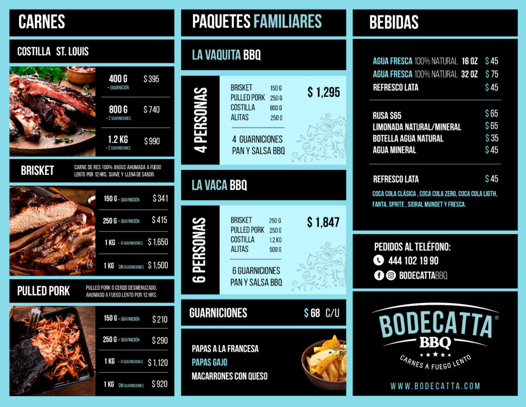 Bodecatta 7B Menu